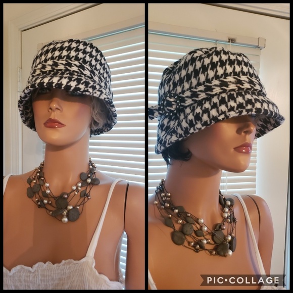 houndstooth bucket hat